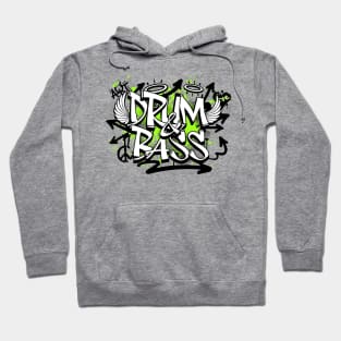 DRUM & BASS  - Graffiti Steez (Lime/black) Hoodie